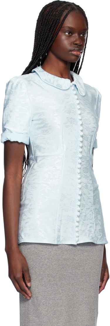 Košeľa Jil Sander Jil Sander Fluid Viscose Jacquard Blouse Modrá | J03NF0001_J20297, 1
