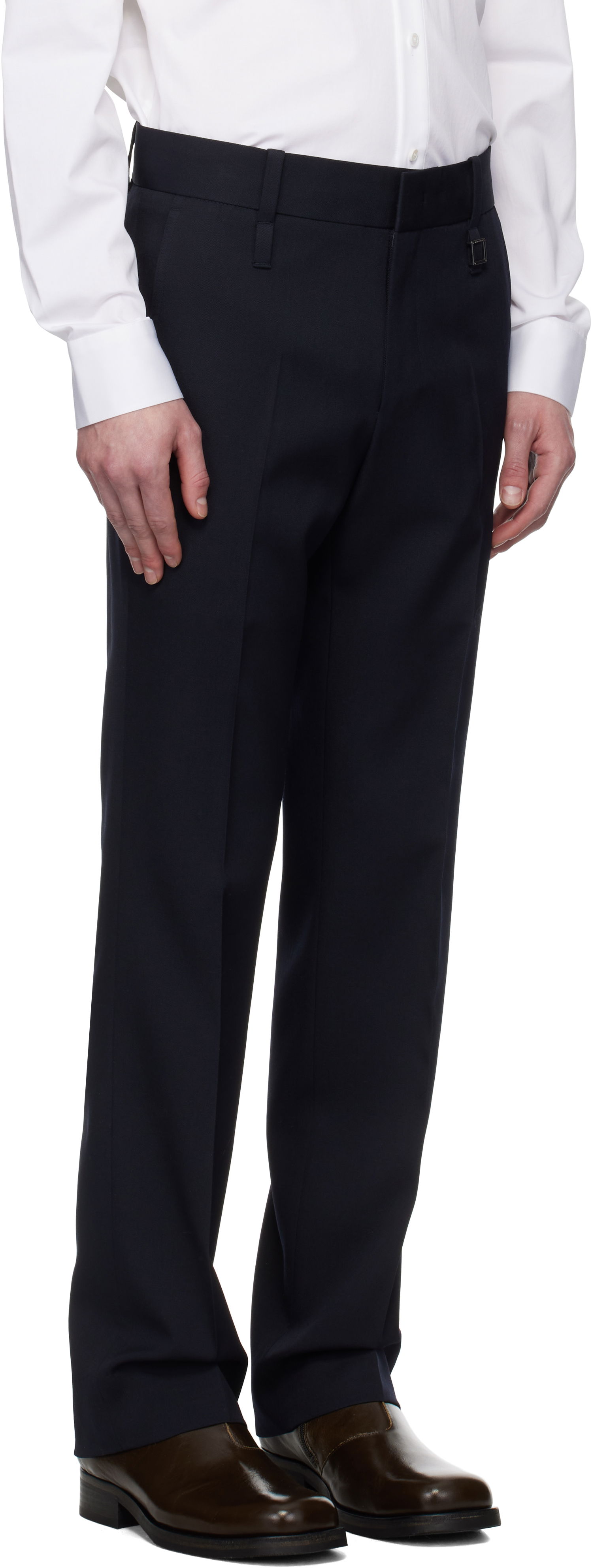 Nohavice WOOYOUNGMI Wooyoungmi Slim Straight Trousers Navy | W251PT01, 1
