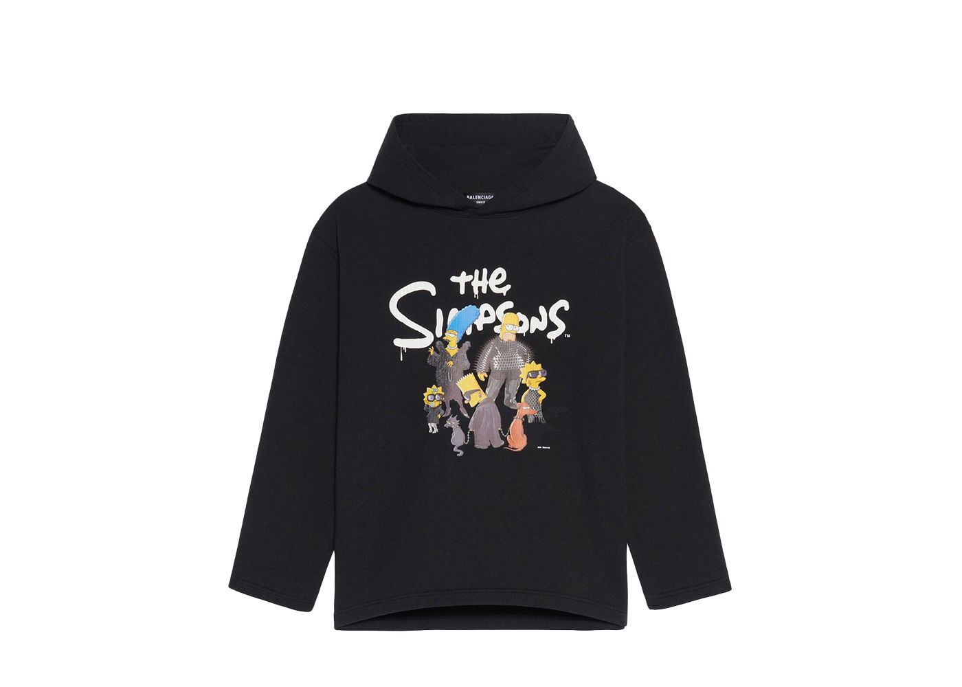 Mikina Balenciaga The Simpsons x Cropped Hoodie Čierna | 670946TLVG81000, 0