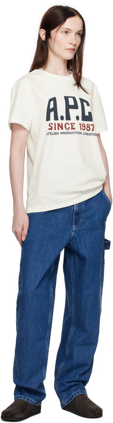 Tričko A.P.C. Print Label T-Shirt Biela | COHBU-M26442, 3
