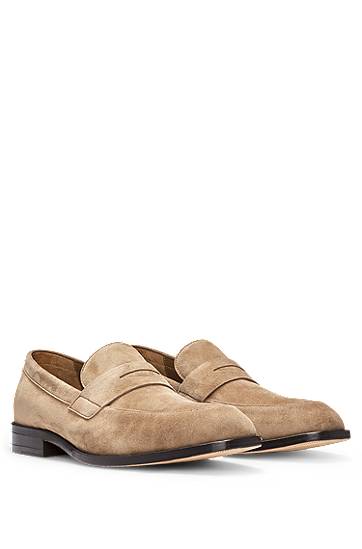 Tenisky a topánky BOSS Suede Penny Loafers Béžová | 50541729