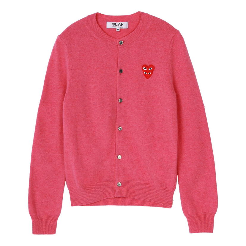 Sveter Comme des Garçons COMME des GARCONS PLAY Cardigan With Red Emblem Ružová | AZ-N075-051-4