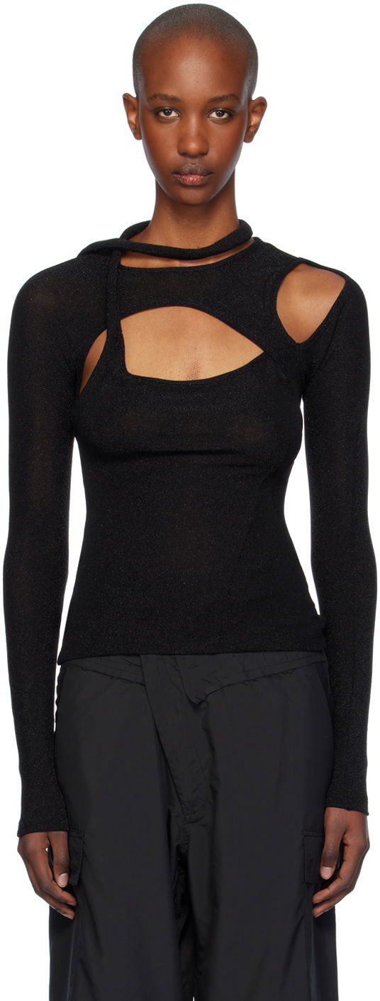 Tričko Ottolinger Ottolinger Layered Cutout T-Shirt Čierna | 1040103921, 0
