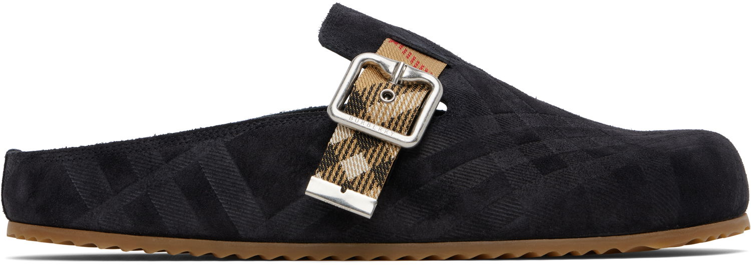 Oblečenie Burberry Burberry Check Suede Urchin Clogs Čierna | 8113394, 0