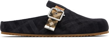 Oblečenie Burberry Burberry Check Suede Urchin Clogs Čierna | 8113394, 0