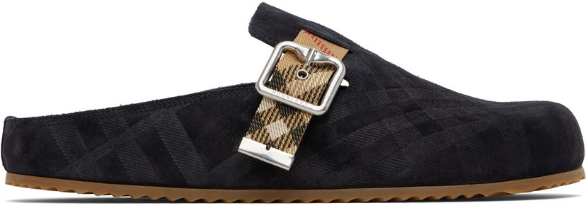 Oblečenie Burberry Burberry Check Suede Urchin Clogs Čierna | 8113394