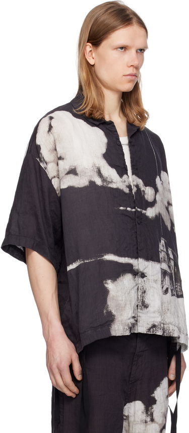 Košeľa UNDERCOVER Undercover Printed Linen Shirt Čierna | UC1E4401-1, 1