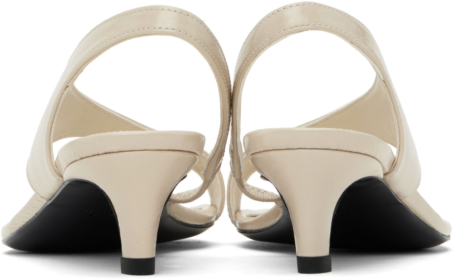 Starostlivosť o obuv TOTEME TOTEME Naplack Leather Thong Heeled Sandals Béžová | 252-WAS0201-LE0020, 1
