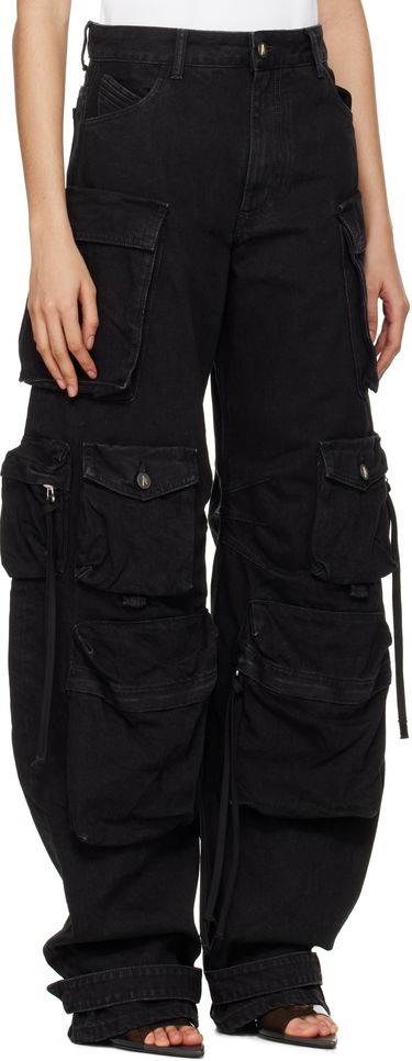 Cargo nohavice The Attico Attico Fern Cargo Denim Jeans Čierna | 250WCP00084 DDD066AA, 1