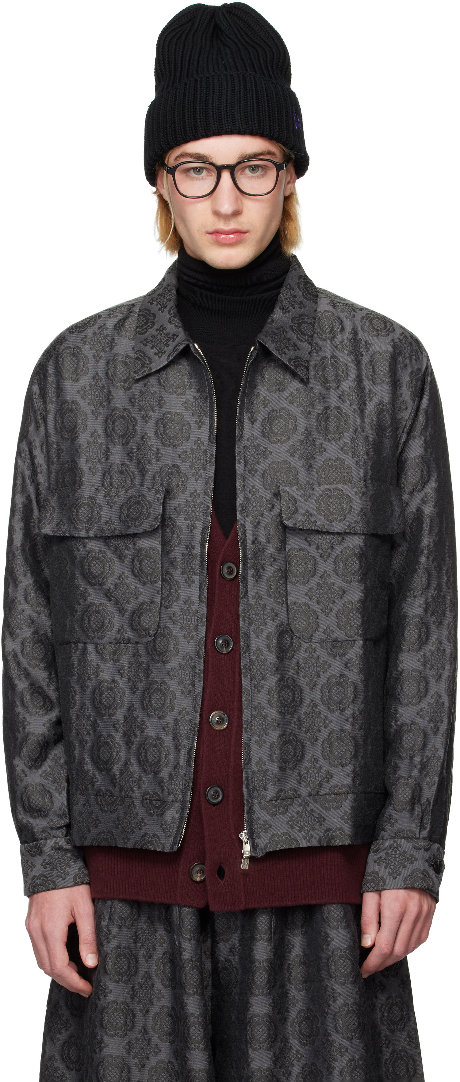 Bomber bunda Needles Patterned Sport Jacket Šedá | PU134, 0