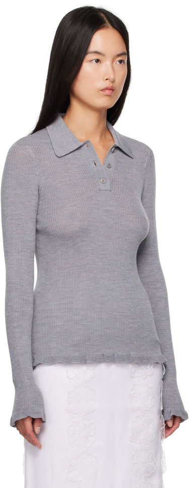 Polo tričko Cecilie Bahnsen Fitted Polo Top Šedá | 3.24KNI50004 ODA TOP, 1