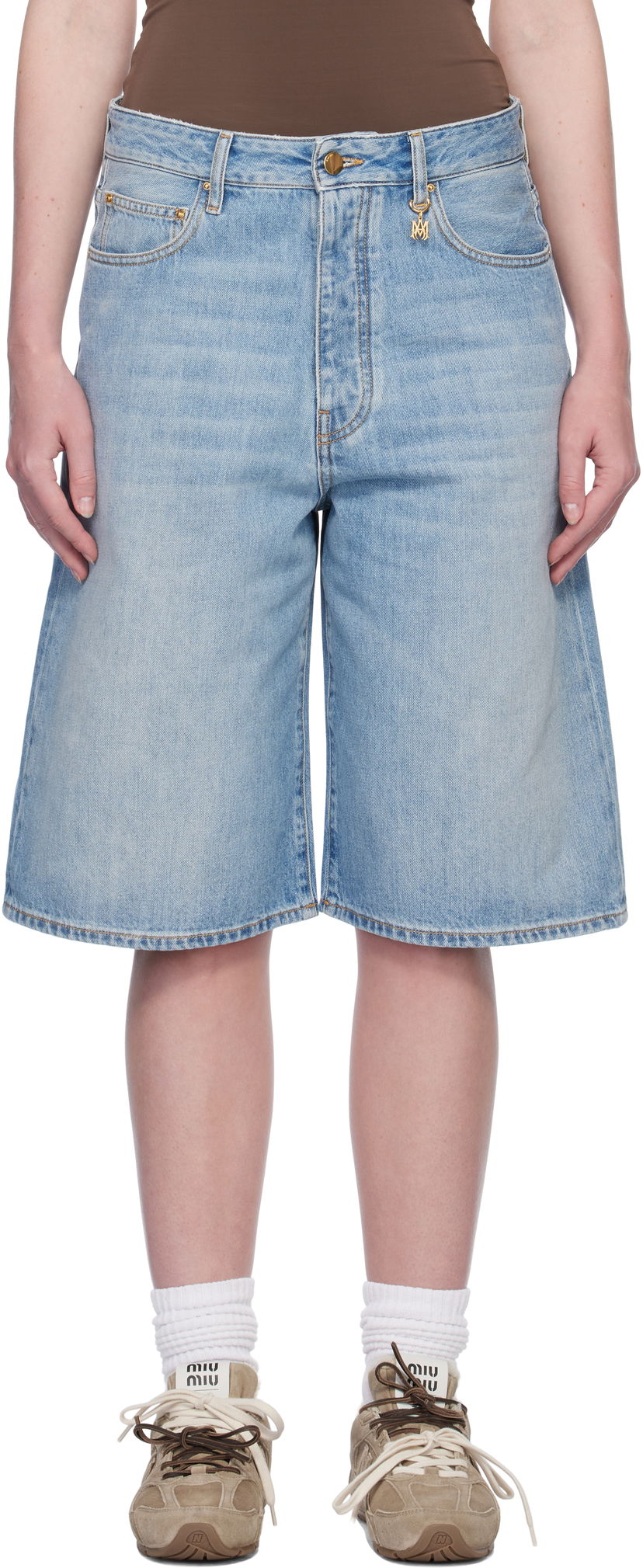 Šortky AMIRI AMIRI Faded Denim Shorts Modrá | AWDNSH1006
