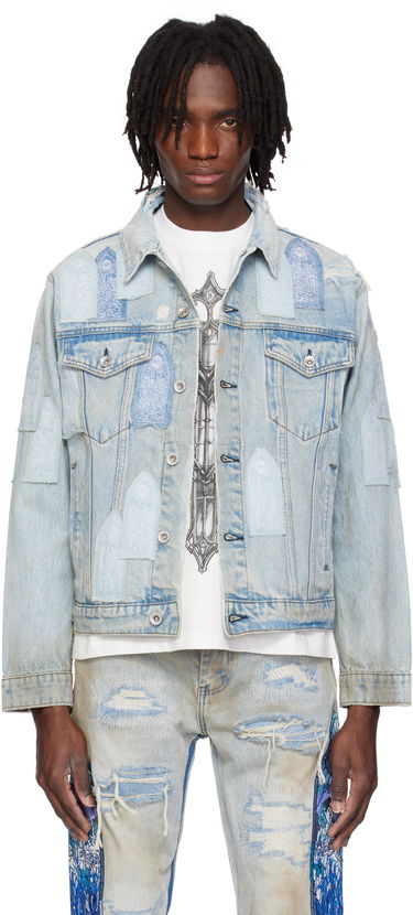 Bunda Who Decides War Who Decides War Patched Arch Denim Jacket Modrá | 1131380008SS25, 0