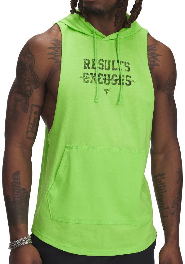 Tielko Under Armour Project Rock Wire Sleeveless Hoodie Zelené | 1389986-362, 0