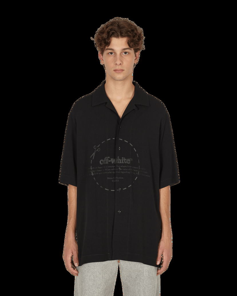 Košeľa Off-White Cut Here Logo Holiday Shirt Black Čierna | OMGA196F21FAB002 1010