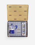 Moka Box With 3 Porcelain Cups & 3 Silver Stir Sticks