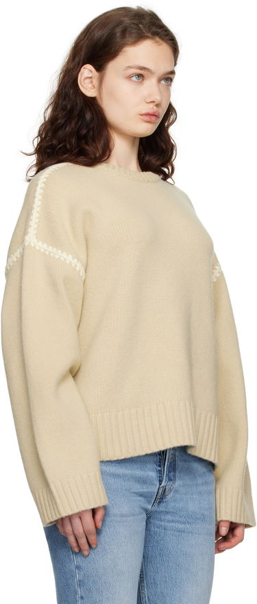 Sveter TOTEME Embroidered Sweater Biela | 241-WRT1025-YA0004, 4