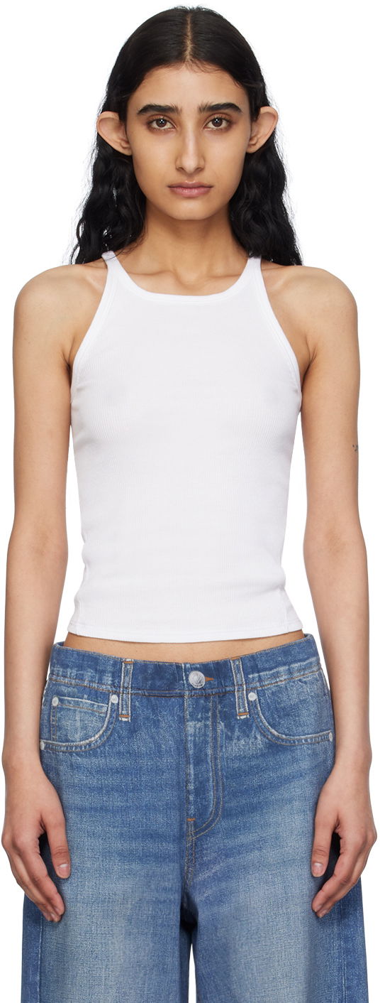 Tielko rag & bone Essential Rib String Tank Top Biela | WCC24PT020CA20, 0