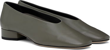 Oblečenie Aeyde Aeyde Delia Leather Ballerina Flats Zelené | A11-FL-GLVR25BL18-FW24-1007-007, 3