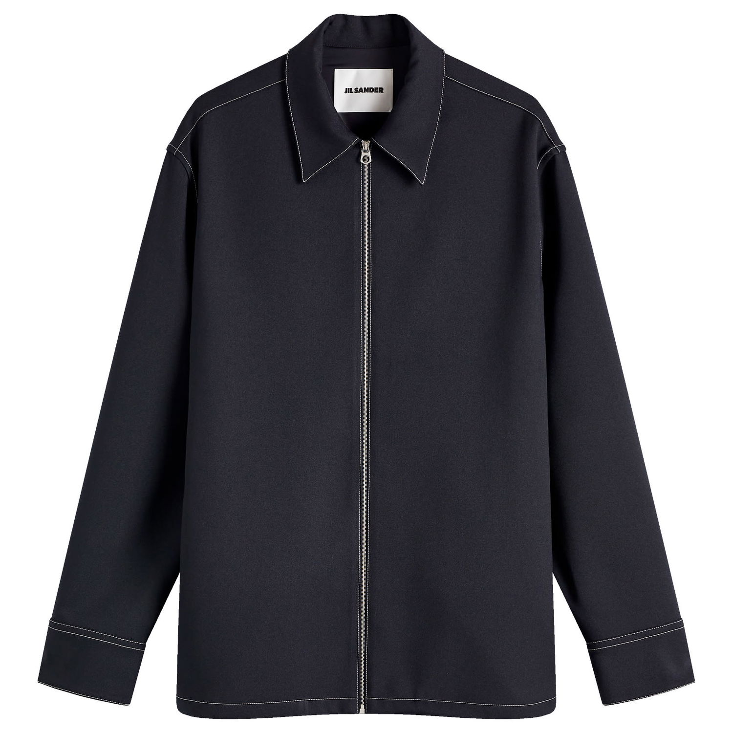 Bunda Jil Sander Jil Sander Contrast Stitch Zip Through Shirt Navy | J22DL0299-J70001-402, 0