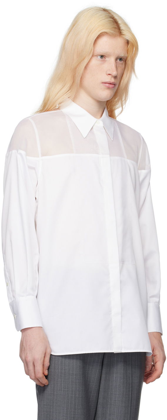 Košeľa Helmut Lang Sheer Yoke Shirt Biela | N09HW504, 1