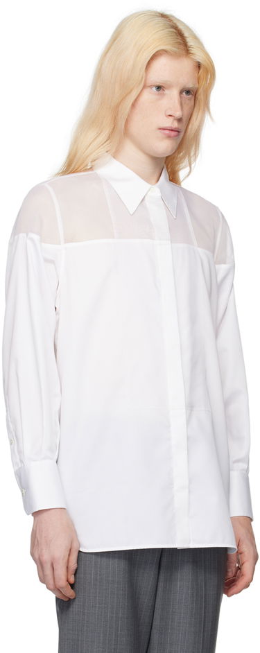 Košeľa Helmut Lang Sheer Yoke Shirt Biela | N09HW504, 1