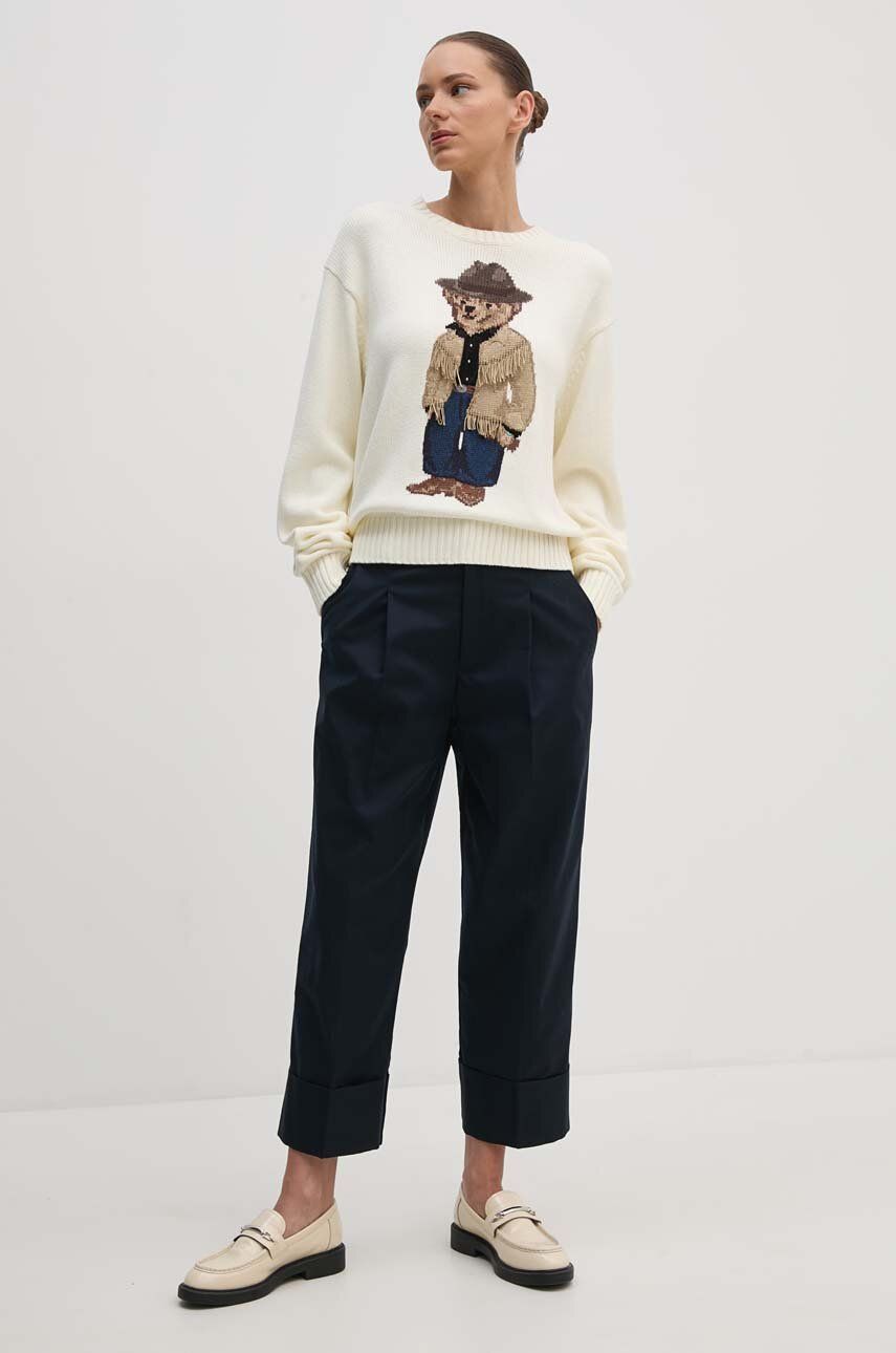 Knit Sweater With Cowboy Bear