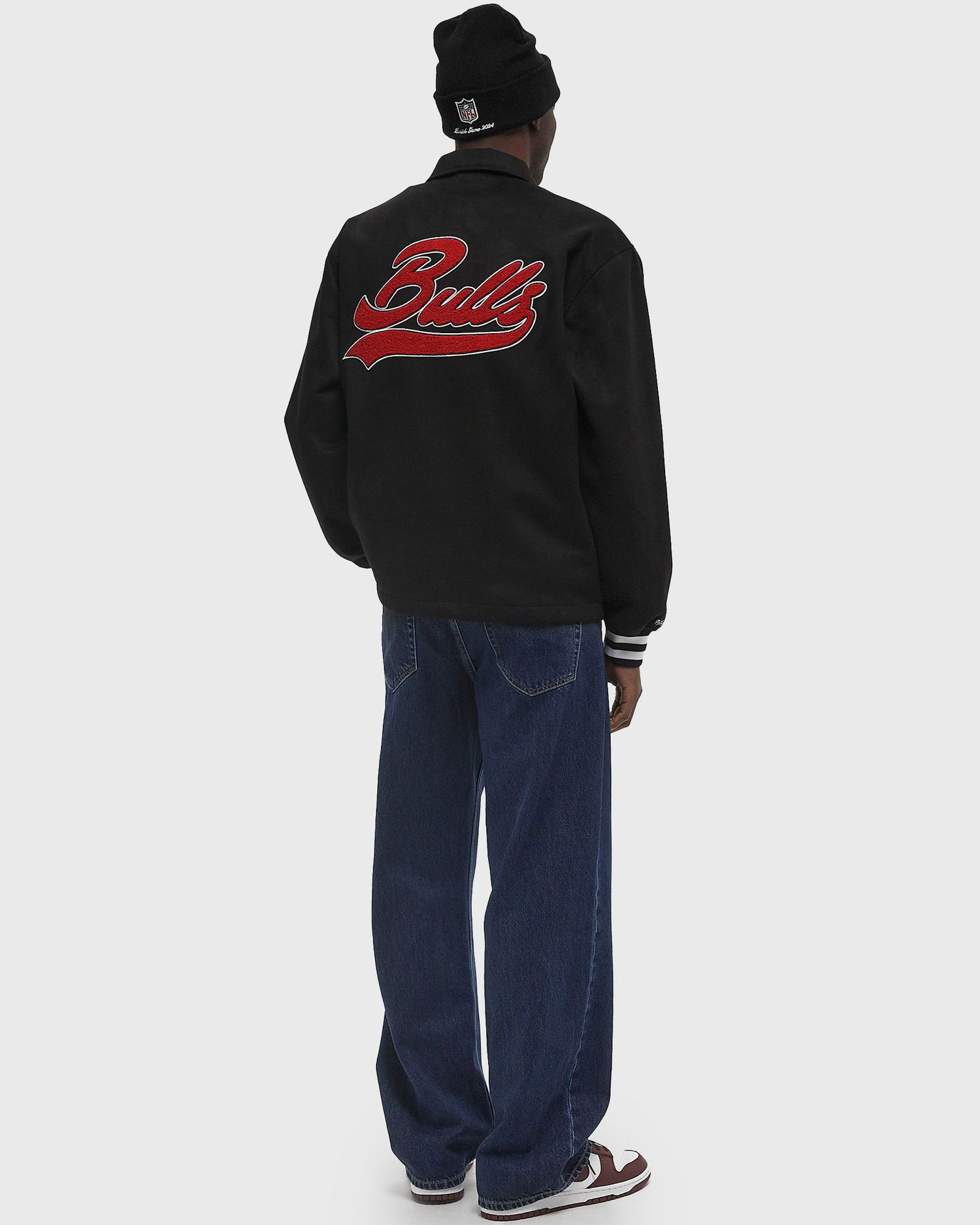 Bomber bunda Mitchell & Ness Mitchell & Ness NBA Oversweep Varsity Coaches Jacket Chicago Bulls Čierna | JK10088-CBUBLCK, 1