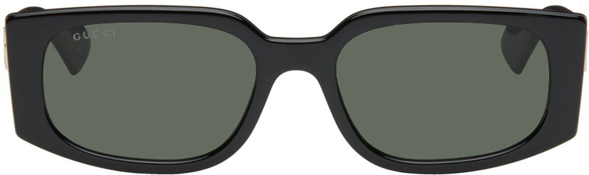 Oblečenie Gucci Gucci Black Rectangular Sunglasses Zelené | GG1534S