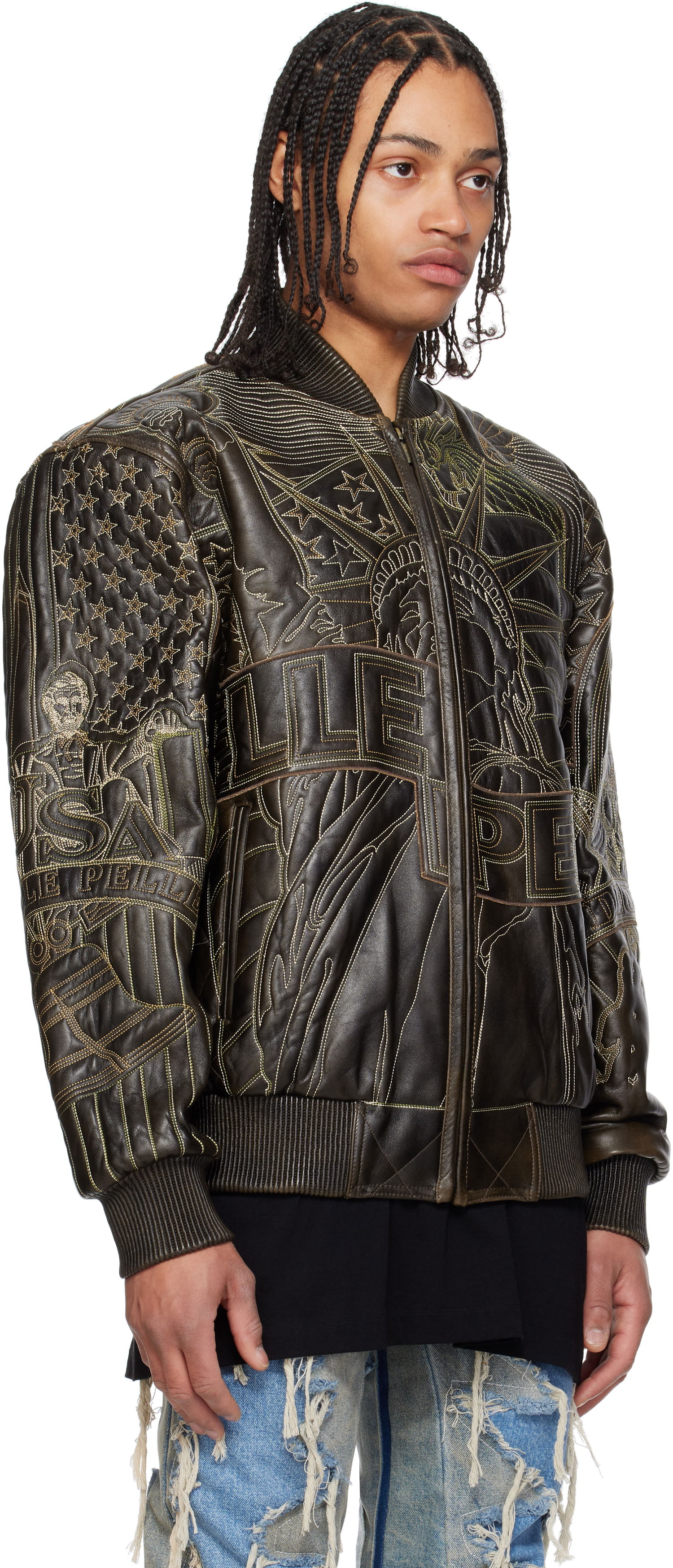 Bomber bunda Who Decides War Who Decides War Pelle Pelle Edition Monument Leather Jacket Hnedá | 1131480017SS25, 1