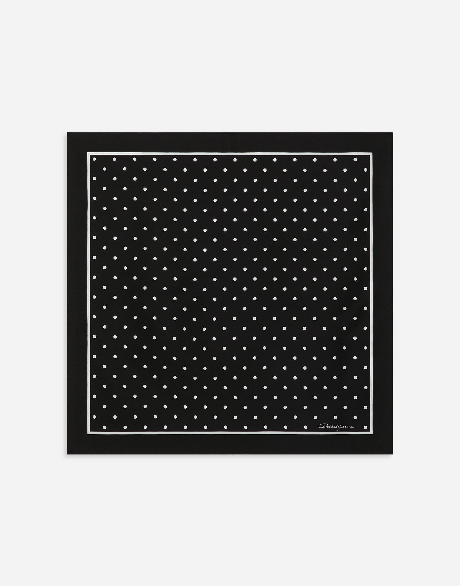 Šál Dolce & Gabbana Silk Twill Polka Dot Scarf Čierna | FN093RGDCLAHN5GD, 0