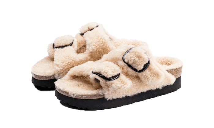 Tenisky a topánky Birkenstock Arizona Big Buckle Shearling Teddy Eggshell Ružová | 1017642, 1