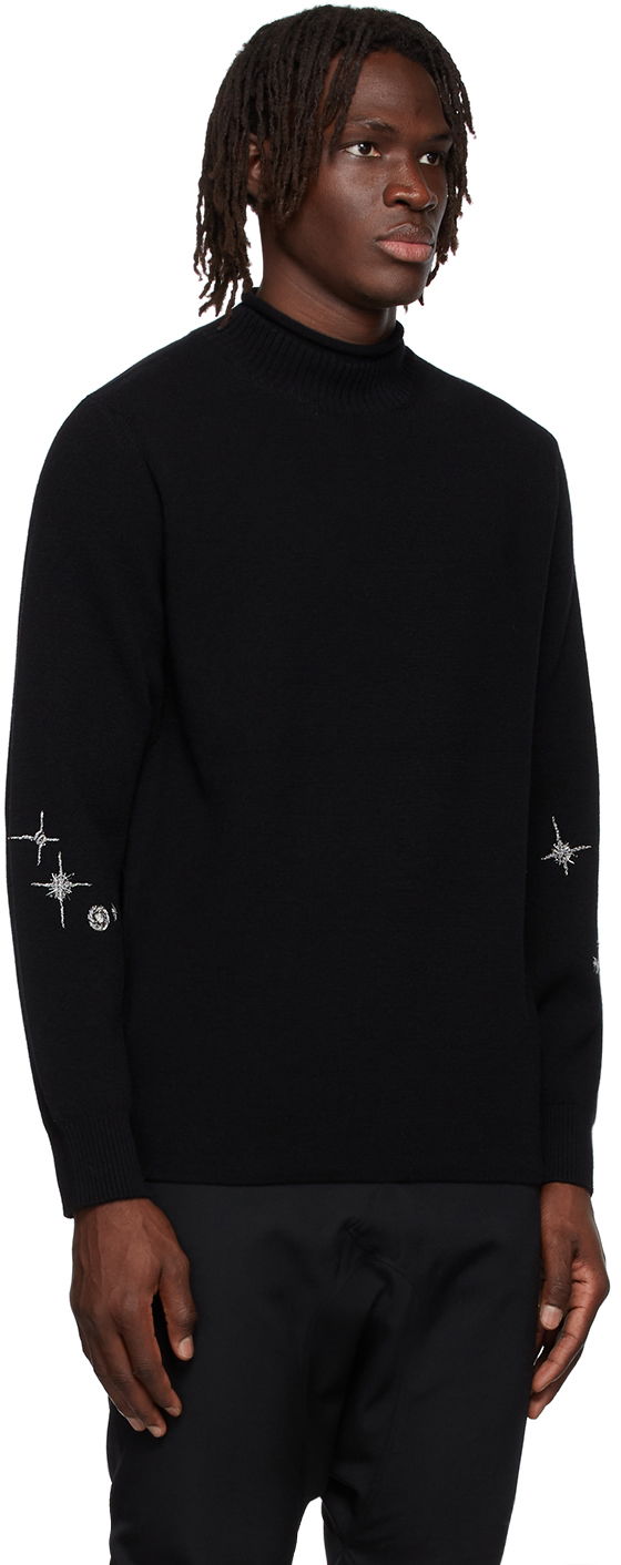 Sveter We11done Cashmere Star Embroidered Turtleneck Sweater Čierna | WD-KT1-22-646-U-BK, 1