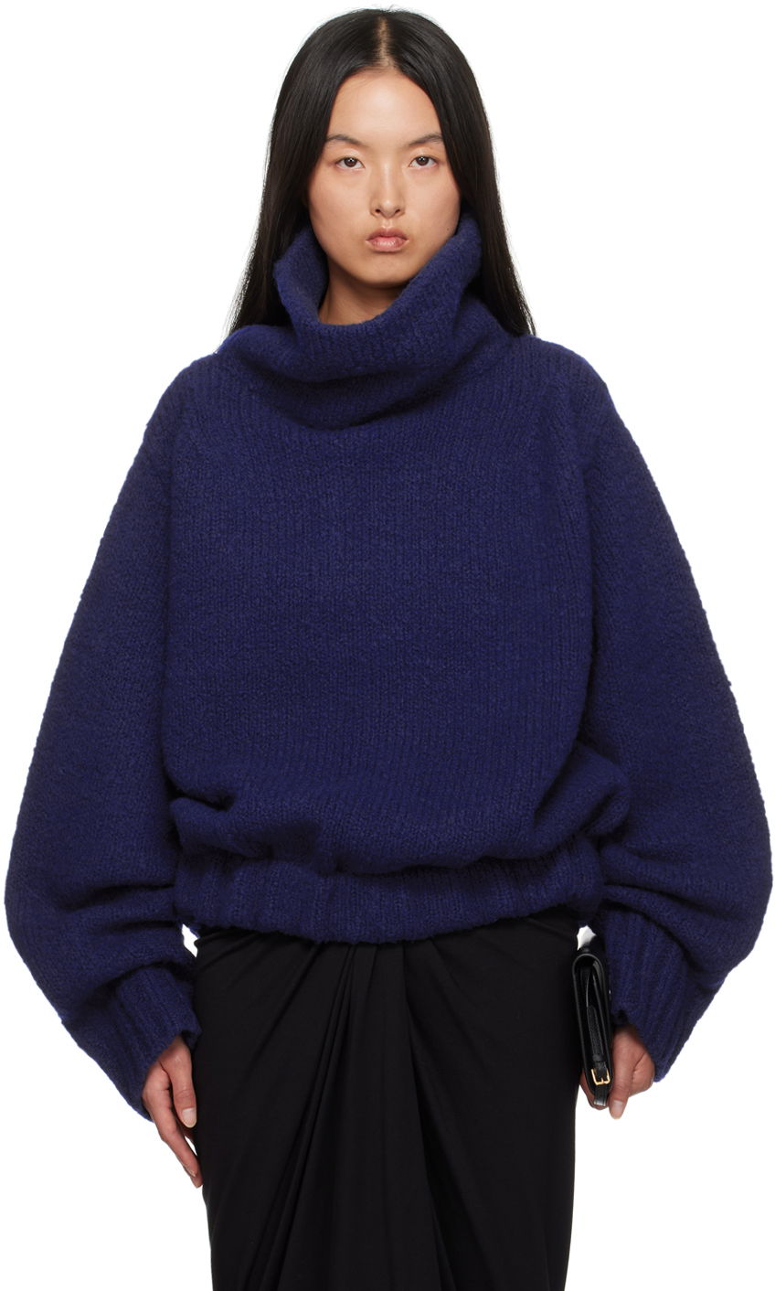 Sveter Dries Van Noten Wool Turtleneck Sweater Modrá | 242-011241-9721, 0