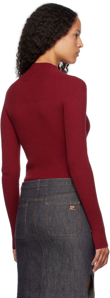 Tričko Courrèges Long Sleeved Fitted Sweater Červená | 124MPU128FI0049, 2