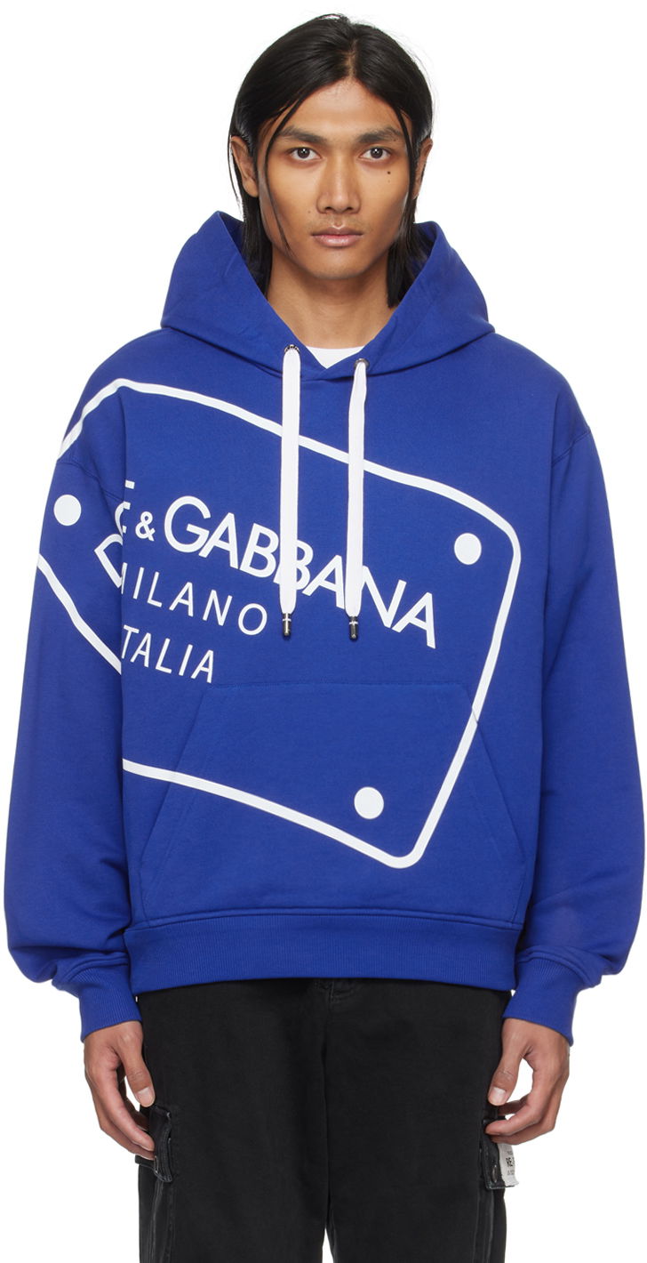 Mikina Dolce & Gabbana Printed Hoodie Navy | G9ZN5TFU7DU, 0