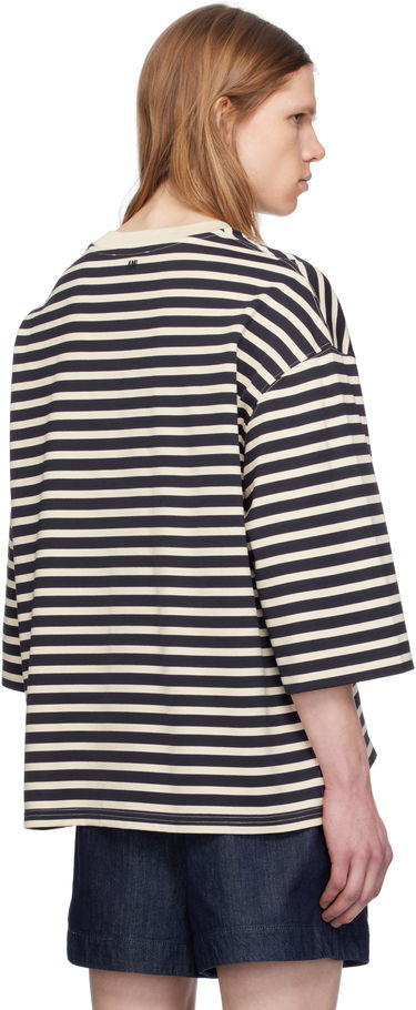Tričko AMI AMI Paris Loose Fit Striped T-Shirt Čierna | UTS056.JE0121, 2