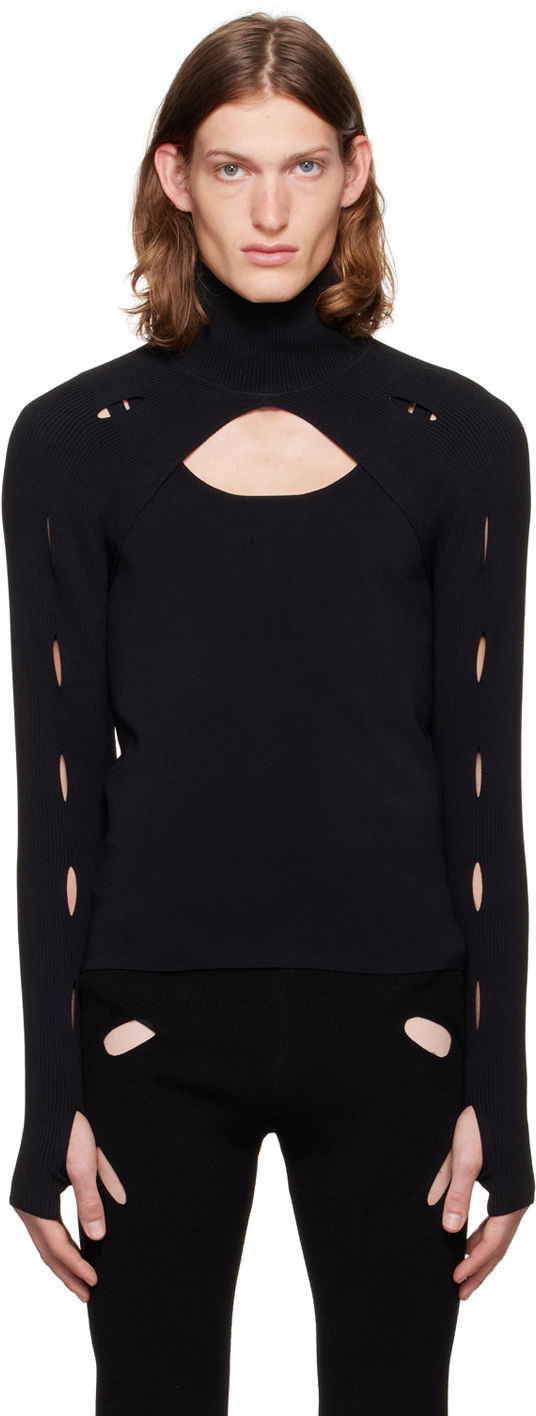 Sveter Dion Lee Slash Woven Turtleneck Top Čierna | C7006F21, 0