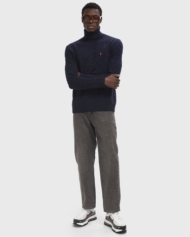 Sveter Polo by Ralph Lauren Turtleneck Cable-Knit Modrá | 710876836005, 3