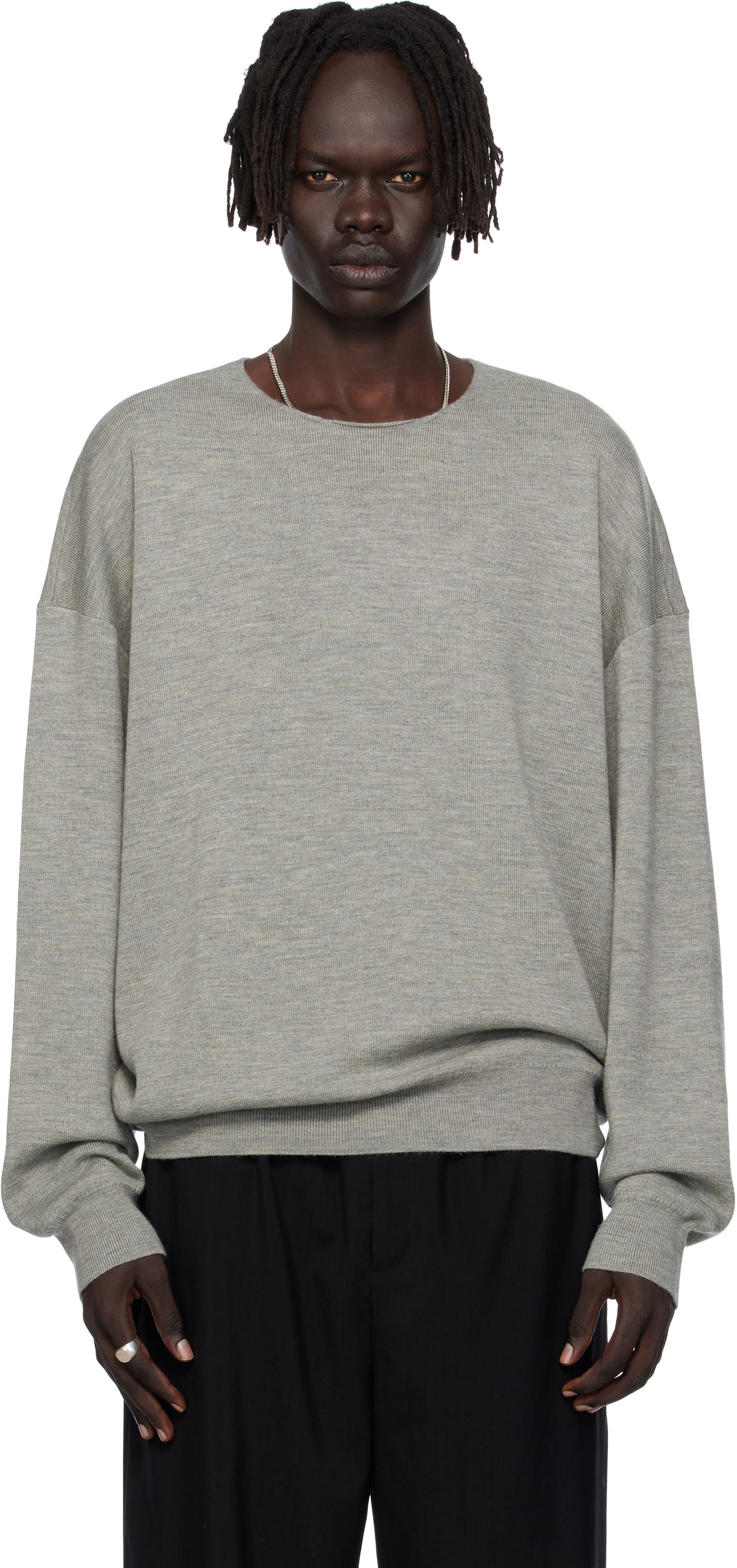 Sveter Fear of God Fear of God ESSENTIALS Long Sleeve Crewneck Sweater Šedá | 192SP256495F, 0