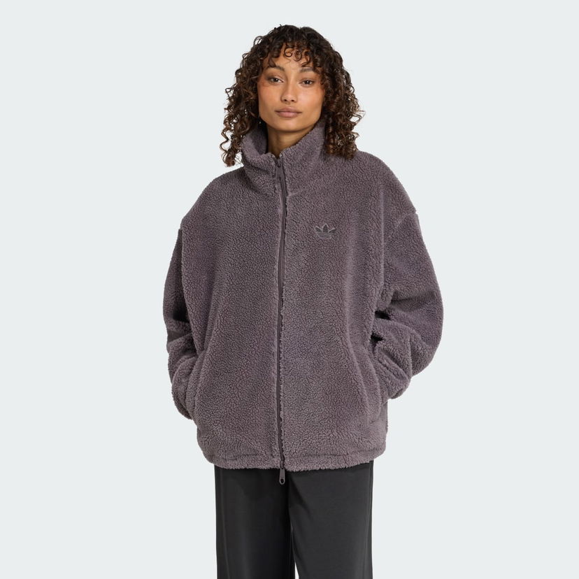 Bunda adidas Performance Essentials Teddy Full-Zip Jacket Fialová | JW2784