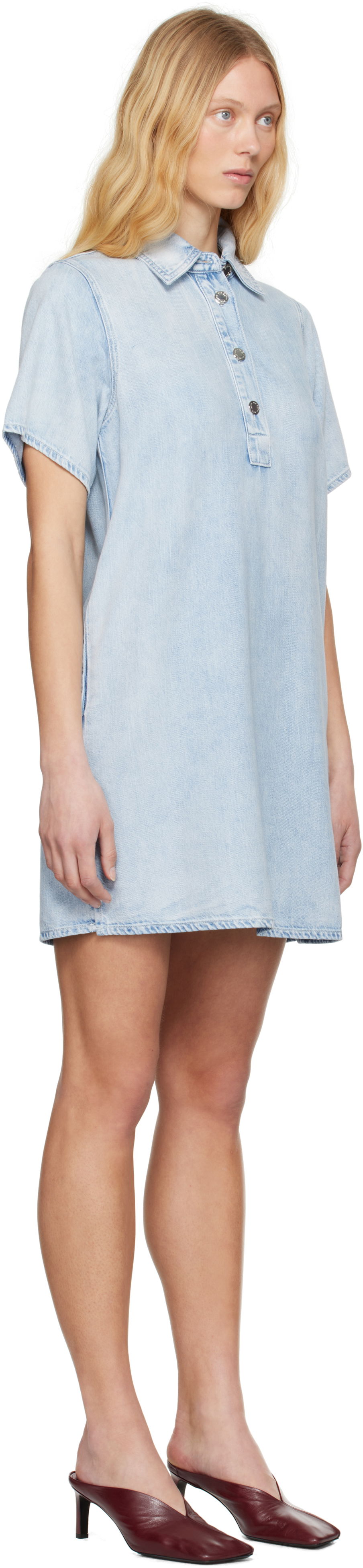 Šaty rag & bone Rag & Bone Jocelyn Featherweight Denim Minidress Modrá | WDD25S1512UFAL, 1
