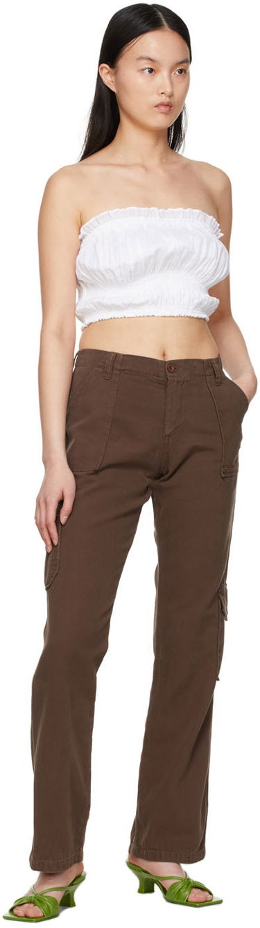 Nohavice GUIZIO Guizio Cotton Cargo Trousers Hnedá | DGF21P938, 3