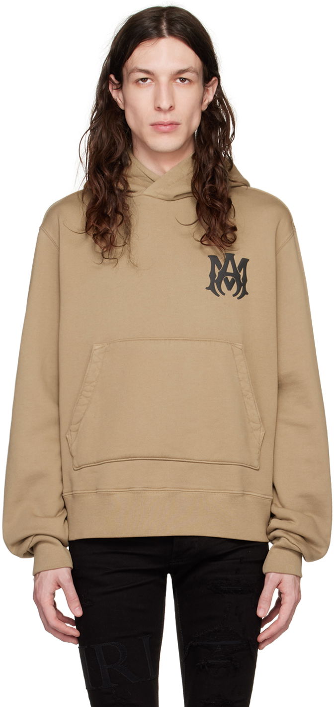 'M.A.' Logo Pullover Hoodie with Kangaroo Pocket