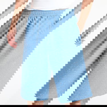 Šortky Pleasures PLEASURES Glitter Baggy Denim Shorts Modrá | P25SU034 INDIGO, 4