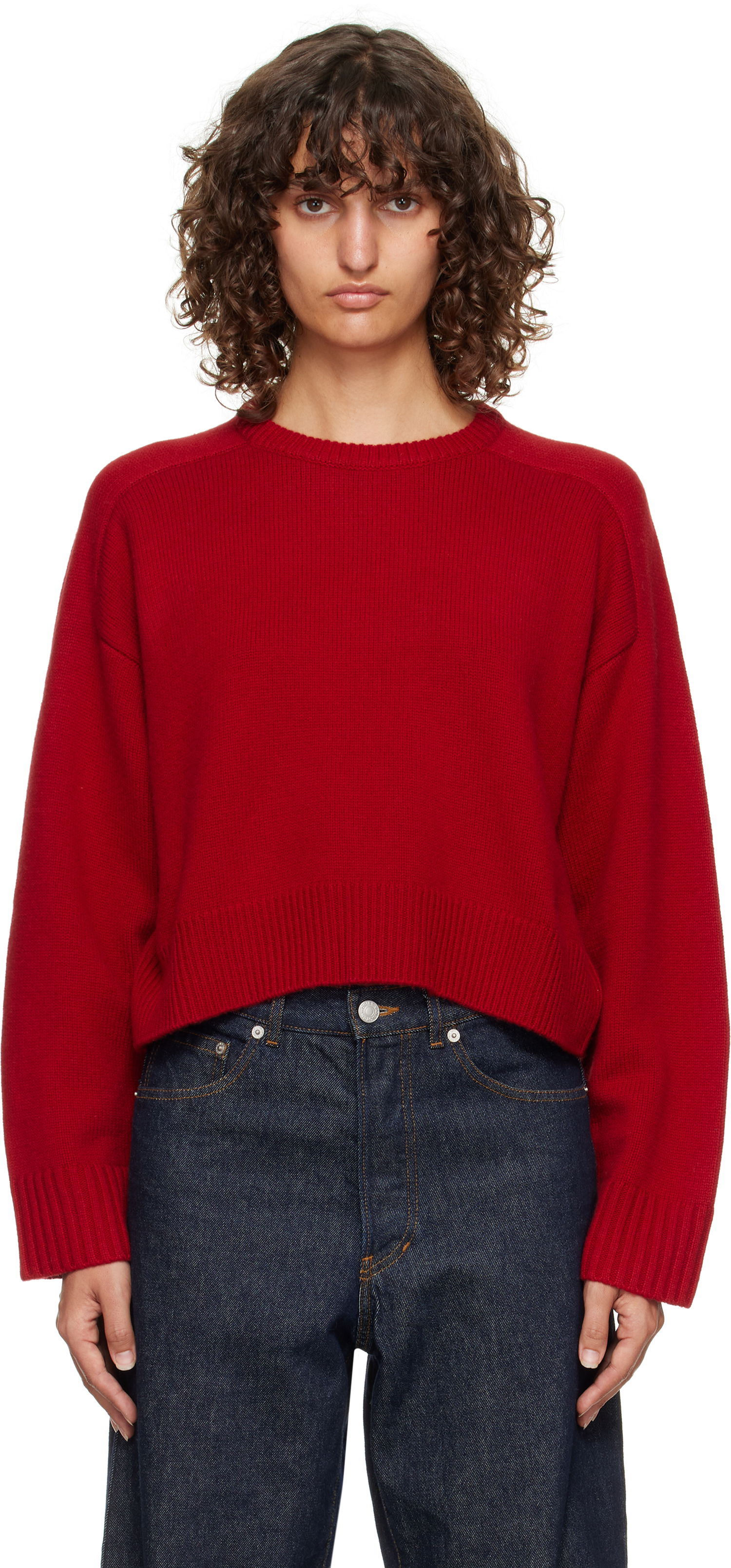 Sveter Loulou de Saison Loulou de Saison Bruzzi LDS Boxy Cashmere Sweater Červená | BRUZZI LDS, 0