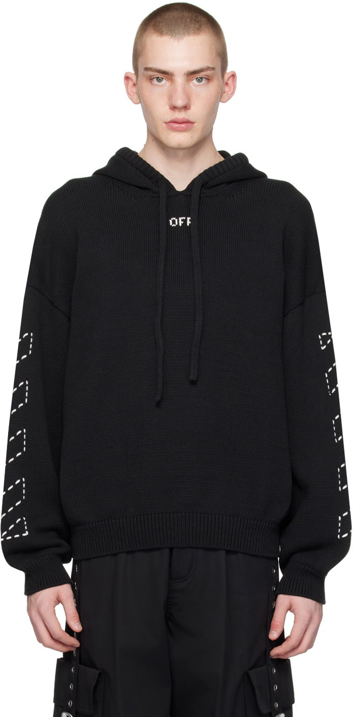 Mikina Off-White Black Stitch Arr Hoodie Čierna | OMHU024C99KNI0011061, 0
