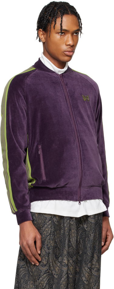 Mikina Needles Needles Rib Collar Track Jacket Fialová | QV319, 1