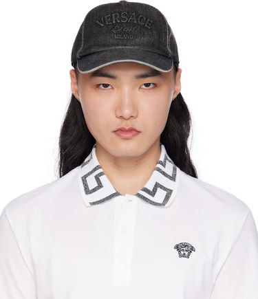 Šiltovka Versace Versace Embossed Denim Baseball Cap Čierna | 1010746_1A13769, 0