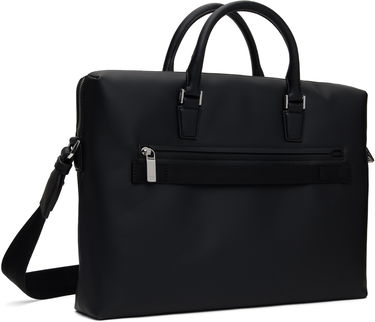 Taška cez rameno BOSS BOSS Grained Faux-Leather Briefcase Čierna | 50536088, 2